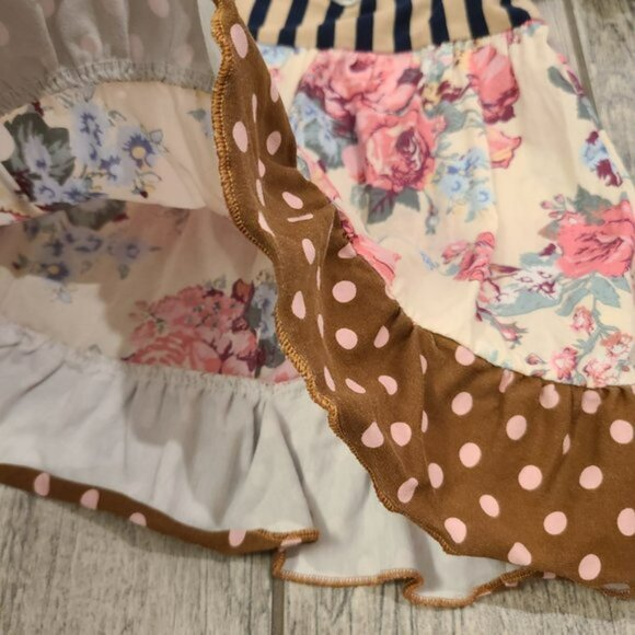 Tutu & Lulu toddler girl boutique dress brown grey floral size 2T - 3T - Picture 5 of 10